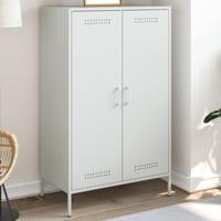 Hoge kast 68x39x113 cm staal wit