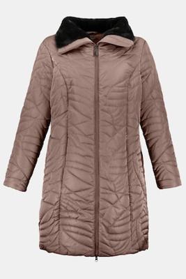 Ulla Popken Mantel, gewatteerd, licht en warm, opstaande kraag, volledig gevoerd - Grote Maten