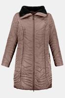 Ulla Popken Mantel, gewatteerd, licht en warm, opstaande kraag, volledig gevoerd - Grote Maten