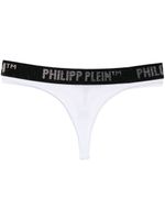 Philipp Plein string en coton à logo strassé - Blanc - thumbnail