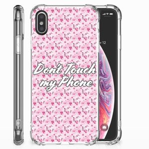 Apple iPhone X | Xs Anti Shock Case Flowers Pink DTMP