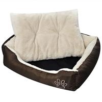 vidaXL Hondenbed XXL Bruin en Beige Hondenmand Honden Bed Mand Mat Matras