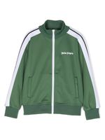 Palm Angels Kids veste de sport zippée à logo imprimé - Vert