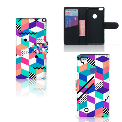 Huawei P8 Lite 2017 Bookcase Blokken Kleurrijk