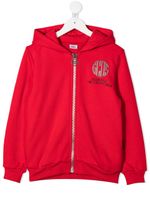 Gcds Kids hoodie zippé à logo imprimé - Rouge