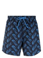 Lacoste short de bain à logo imprimé - Bleu