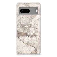 Google Pixel 7 TPU Siliconen Hoesje Marmer Beige - thumbnail