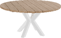 Hartman Ronde Tuintafel Stephanie Teakhout, 150cm - Naturel/Wit