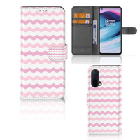 OnePlus Nord CE 5G Telefoon Hoesje Waves Roze - thumbnail