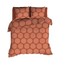 Romanette Balls Flanel Dekbedovertrek - 2-persoons (200x200/220 Cm + 2 Slopen) - Flanel - Terra