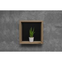 Looox Wooden BoX 30x30 cm, massief eiken old grey, achterplaat mat zwart