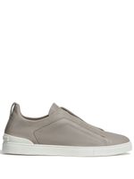 Zegna baskets SECONDSKIN Triple Stitch en cuir - Gris - thumbnail