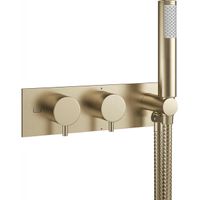 Crosswater MPRO inbouw thermostatisch bad/douchekraan horizontaal met handdouche set in geborsteld messing (goud) sw385375/sw385438 - thumbnail