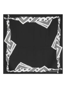 Alexander McQueen foulard en soie à logo imprimé - Noir