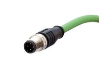 Metz Connect 142M1D10100 M12 Netwerkkabel, patchkabel CAT 5e SF/FTP 10.00 m Groen PUR-mantel, Zuurbestendig, Ozonbestendig, UV-bestendig, Geschikt voor