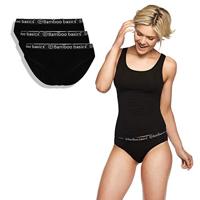 Bamboo Basics - Dames Bamboe Slips (3-pack) - Zwart - Yara - Niet irriterende naden en labels - Zijdezacht, Ademend en Hypoallergeen
