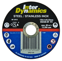 InterDynamics Doorslijpschijf 115 x 22,23 x 1mm RVS inox - 25 stuks