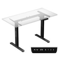 MARK ADLER Xeno 4.1 Black Bureaustandaard, in hoogte verstelbaar, elektrisch verstelbaar tafelframe, verstelbare beenafstanden, metalen constructie, geheugenbesturingen, zwart