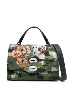 Zanellato Postina floral-print tote bag - Vert