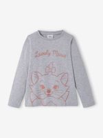 Meisjesshirt met lange mouwen Disney® Marie de Aristokatten grijs gechineerd