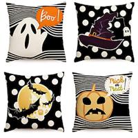 Halloween pompoen spook decoratieve toss kussens cover 1pc zachte vierkante kussenhoes kussensloop voor slaapkamer woonkamer slaapbank stoel Lightinthebox