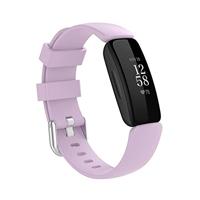 By Qubix - Compatible met Fitbit Inspire 2 & Ace 3 - Sportbandje met gesp - Maat: Large - Lichtpaars - Compatible fitbit bandje