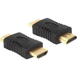 Delock 65508 HDMI Adapter [1x HDMI-stekker - 1x HDMI-stekker] Zwart Vergulde steekcontacten