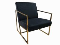 Fauteuil Milano Zwart + Goud frame