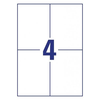 Avery-Zweckform 6124 Universele etiketten 105 x 148 mm Papier Wit 40 stuk(s) Permanent hechtend Inkjet, Laser (zwart/wit), Laser (kleur), Kopiëren (zwart/wit),