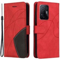 Bi-Color Series Xiaomi 11T/11T Pro Wallet Case - Rood - thumbnail