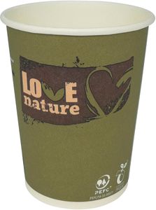 Drinkbeker uit karton Love Nature, 200 ml, pak van 50 stuks