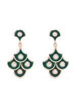 Selim Mouzannar boucles d'oreilles pendantes Fish For Love en or rose 18ct - Vert