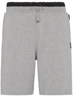 Philipp Plein short de sport à patch logo - Gris - thumbnail