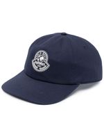 Moncler casquette en coton à logo imprimé - Bleu