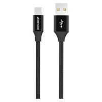 GreyLime Gevlochten USB-A / USB-C Kabel - 2m - Zwart - thumbnail