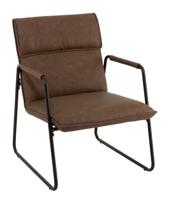 J-Line Fauteuil 'Desire' PU, kleur Donkerbruin