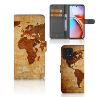 Motorola Edge 40 Pro Flip Cover Wereldkaart - thumbnail