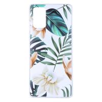 Shop4 - Samsung Galaxy S20 Hoesje - Zachte Back Case Bloemen en Bladeren