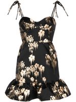 Cynthia Rowley floral-print foiled-finish minidress - BLACK