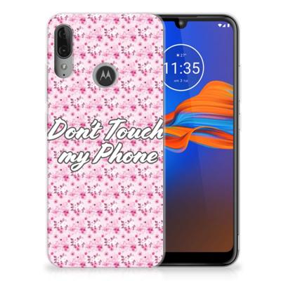 Motorola Moto E6 Plus Silicone-hoesje Flowers Pink DTMP
