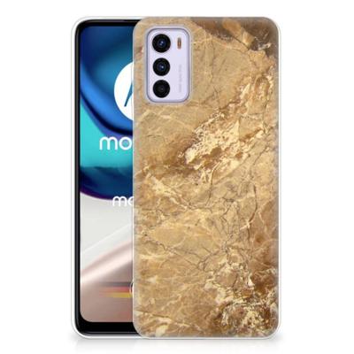 Motorola Moto G42 TPU Siliconen Hoesje Marmer Creme