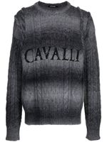 Roberto Cavalli pull en maille à logo imprimé - Gris