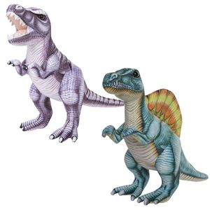 Speelgoed set van 2x pluche dino knuffels T-Rex en Stegosaurus van 30 cm