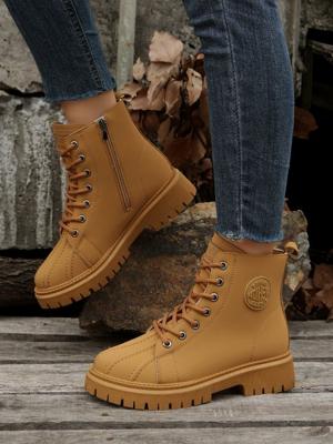 Womens's  Plain Non-Slip Zip Up Outdoor Boots