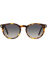 Zegna lunettes de soleil à monture ovale - Marron