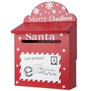 Brievenbus/mailbox - van de kerstman - rood - 30 x 20 x 9,5 cm - Merry Christmas