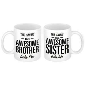 Awesome Sister en Brother looks like mok - Cadeau Broer en Zus   -