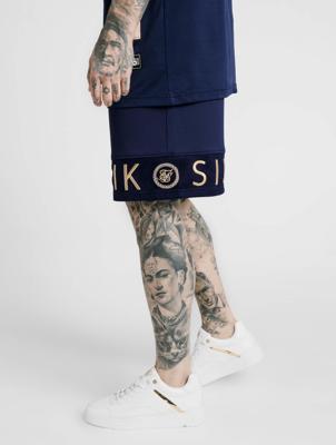 Sik Silk / shorts Eyelet Panel Relaxed Fit in blauw