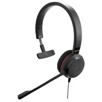 Jabra Evolve 20 SE Mono Headset – Microsoft-gecertificeerde hoofdtelefoon voor VoIP-softphone met passieve ruisonderdrukking – USB-C/A – Zwart