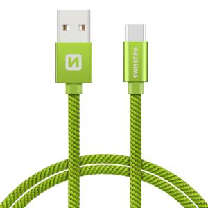 Swissten USB-C naar USB-A Kabel 0.2M Groen